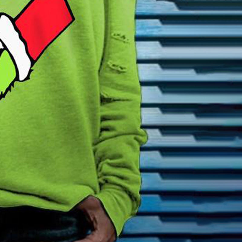 Funny Christmas Sweater ‘Drink Up Grinches’ – Green Off-Shoulder Holiday Top
