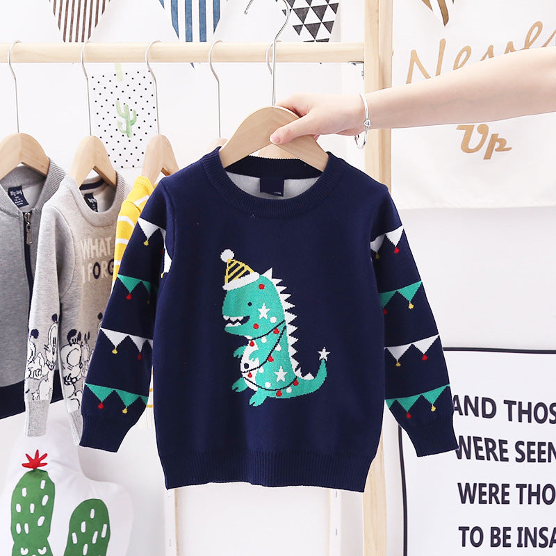Christmas dinosaur sweater