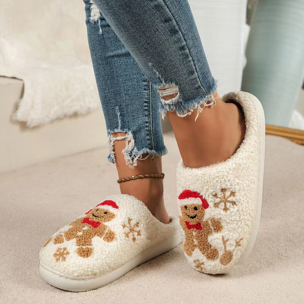 Cozy Gingerbread Christmas Slippers