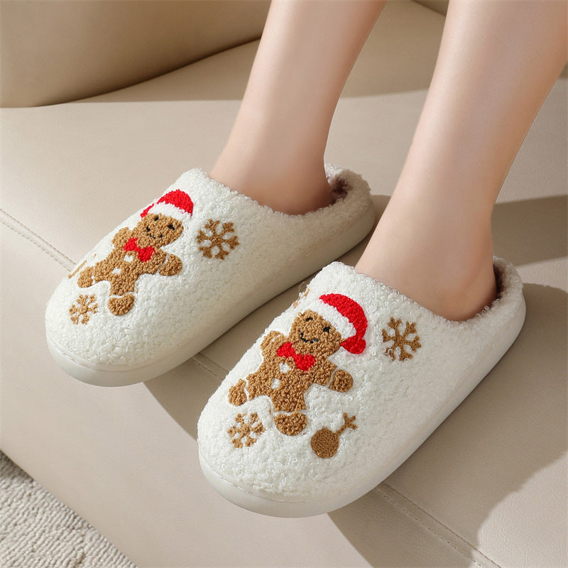 Cozy Gingerbread Christmas Slippers