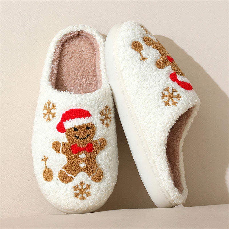 Cozy Gingerbread Christmas Slippers