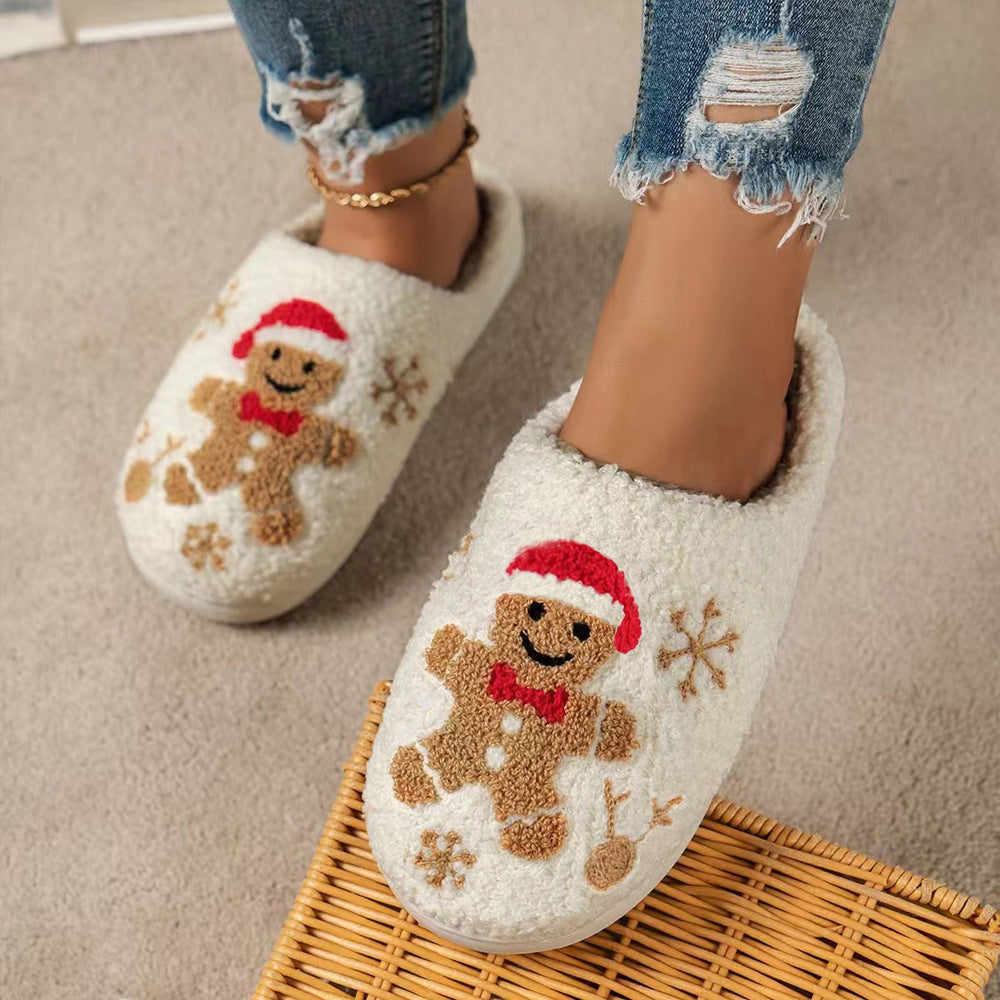 Cozy Gingerbread Christmas Slippers