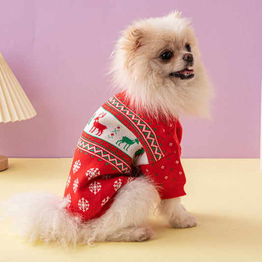 Christmas Tree Elk Christmas Pet Sweater